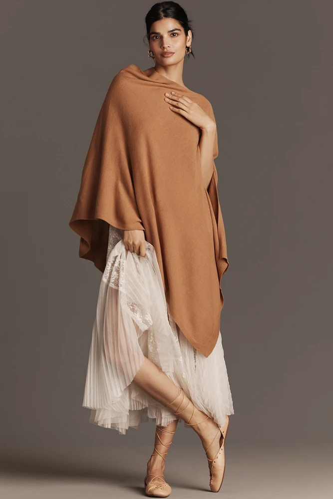 Lightweight Asymmetric Knit Poncho