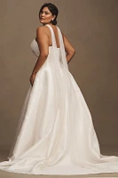 Twigs & Honey Mixed Pearl Embroidered Chapel Bridal Scarf