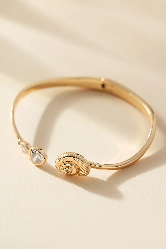 Ettika Crystal Swirled Shell Cuff Bracelet