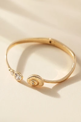 Ettika Crystal Swirled Shell Cuff Bracelet