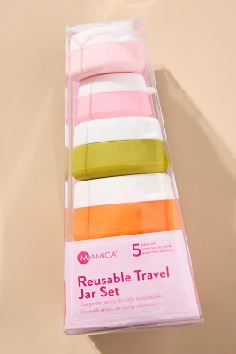 Miamica Ric Rac 5-Piece Reusable Silicone Travel Jar Set