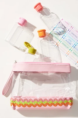 Miamica Ric Rac Wristlet Bag 8-Piece Travel Bottle Set