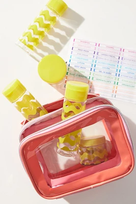 Miamica Ric Rac 9-Piece Double-Sided Cosmetic Case Travel Set