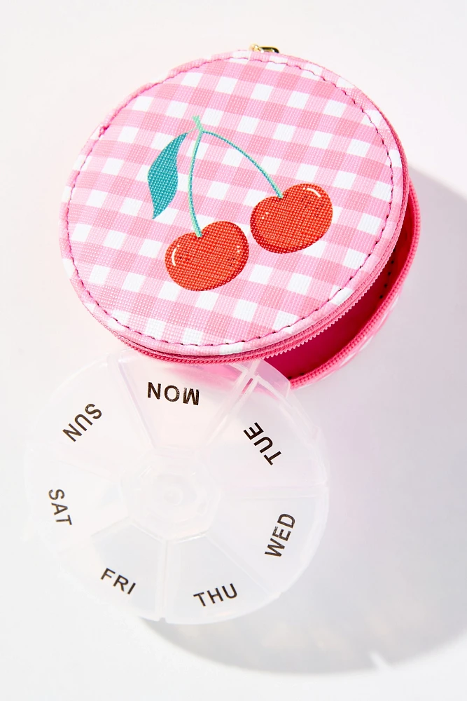 Miamica Cherry Round Pill Case
