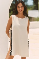 Maeve Linen Blend Ric Rac Side-Tie Tunic Top