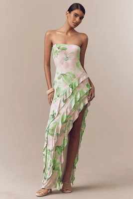 AFRM Siobhan Strapless Mesh Maxi Dress
