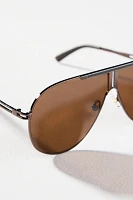 Red Eyewear Metal Cutout Aviator Sunglasses