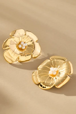 Christina Caruso Large Poppy Flower Earrings