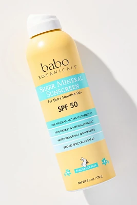 Babo Botanicals SPF 50 Sheer Mineral Sunscreen Spray