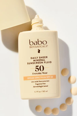Babo Botanicals SPF 50 Daily Sheer Fluid Mineral Sunscreen Lotion