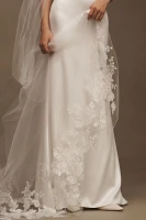 Amsale Sequin Shimmer Lace Border Cathedral Veil