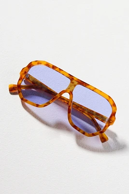 Transparent Flat Top Polarized Aviator Sunglasses