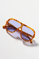 Transparent Flat Top Polarized Aviator Sunglasses