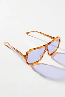 Transparent Flat Top Polarized Aviator Sunglasses