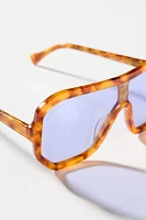 Transparent Flat Top Polarized Aviator Sunglasses