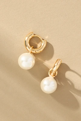 Pearl Drop Huggie Earrings