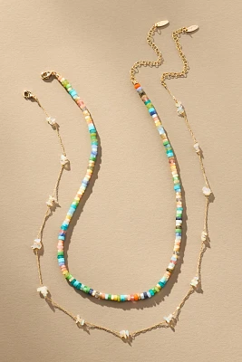 Beaded Soleil Necklaces, Set of 2