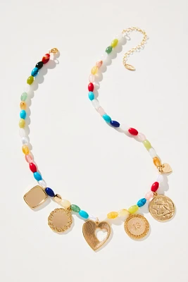 Beaded Multi Charm Necklace