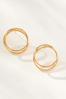 Spiraled Circle Post Earrings