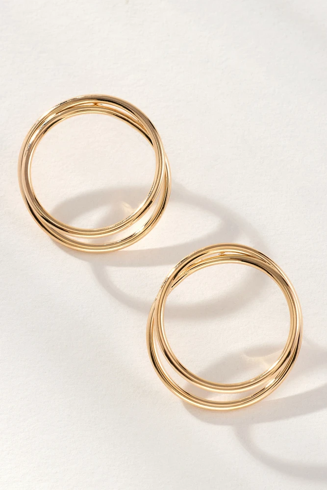 Spiraled Circle Post Earrings