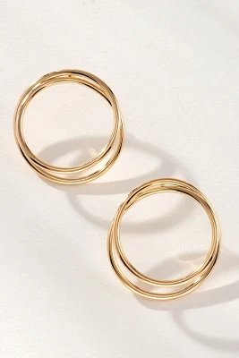 Spiraled Circle Post Earrings