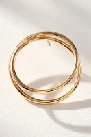 Spiraled Circle Post Earrings
