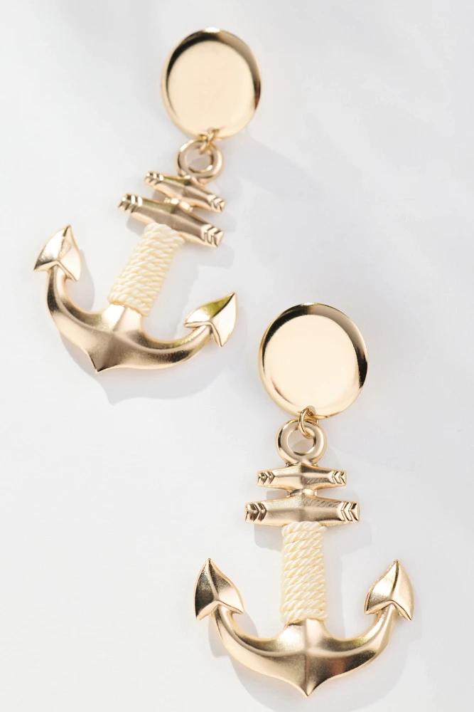 Threaded Anchor Drop Earrings