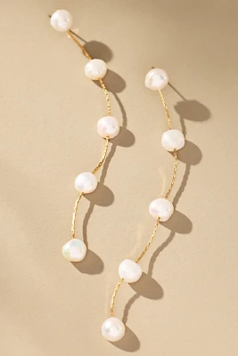 Ettika Dripping Pearl Delicate Drop Earrings