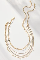 Ettika Mixed Chain & Crystal Necklaces, Set of 2