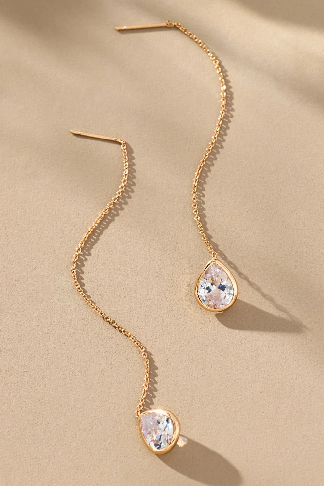 Ettika Barely There Crystal Dangle Threader Earrings