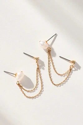 Ettika Double Piercing Chain Dangle Earrings