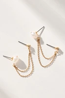 Ettika Double Piercing Chain Dangle Earrings