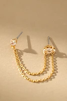 Ettika Double Piercing Chain Dangle Earrings