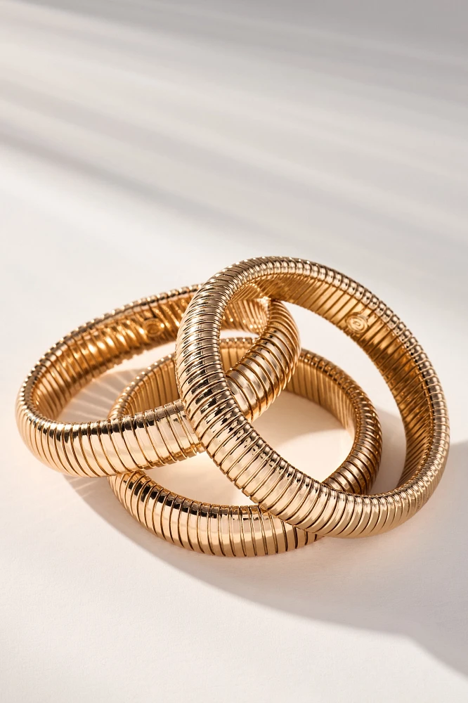 Ettika Flex Snake Chain Stretch Bracelets, Set of 3