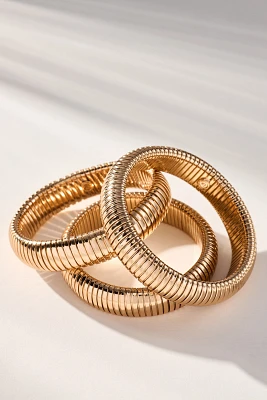 Ettika Flex Snake Chain Stretch Bracelets, Set of 3