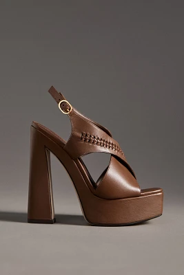 Schutz Blake Cross-Strap Platform Heels
