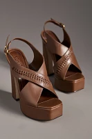 Schutz Blake Cross-Strap Platform Heels