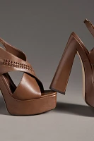 Schutz Blake Cross-Strap Platform Heels