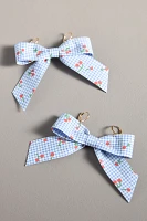 Cherry-Printed Gingham Bow Shoe Charms