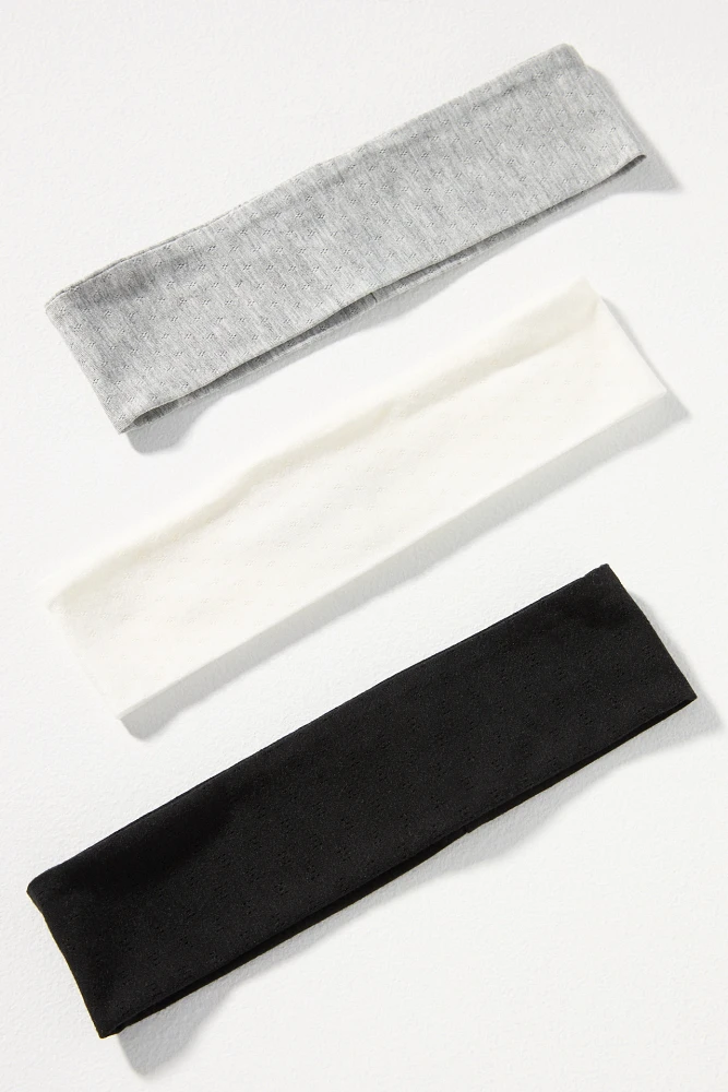 Pointelle Jersey Stretch Headbands, Set of 3