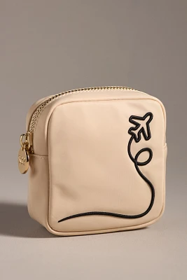 Stoney Clover Lane Airplane Embroidered Mini Pouch