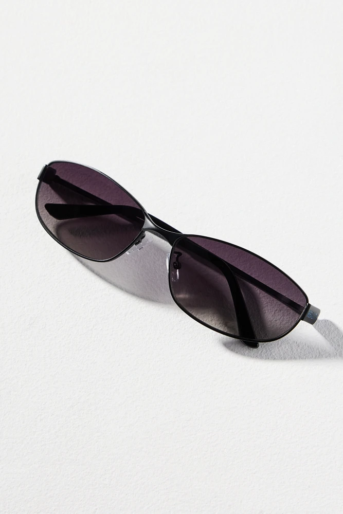 Reality Eyewear Oval Slim Metal Sunglasses