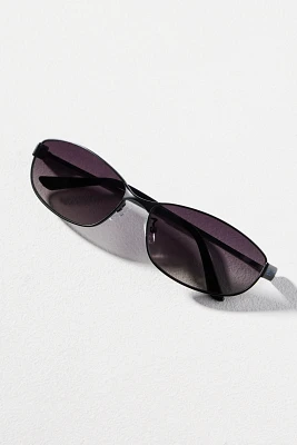 Reality Eyewear Oval Slim Metal Sunglasses