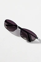 Reality Eyewear Oval Slim Metal Sunglasses