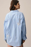 Romi Basha Long-Sleeve Embroidered Palms Tunic Top