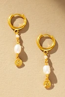 Jackie Mack Pearl Huggie Hoop Earrings