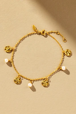 Jackie Mack Pearl Coin Charm Vesper Bracelet