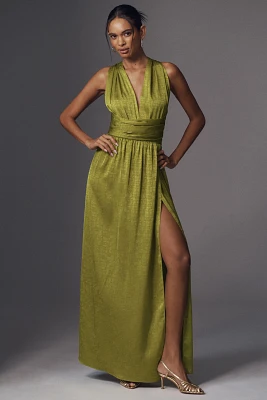 DIARRABLU Mailys Plunge Convertible Wrap Maxi Dress