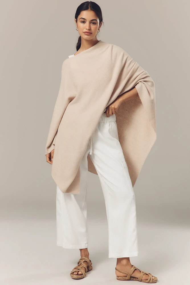 Flat White Lightweight Poncho Sweater