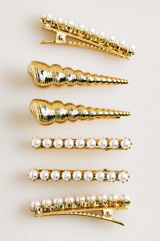 Ettika Spiral Seashell Hair Clips, Set of 2